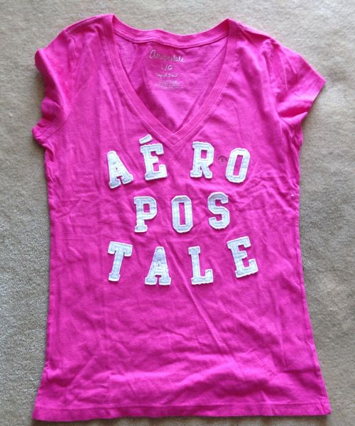 camiseta aeropostale rosa tamanho g